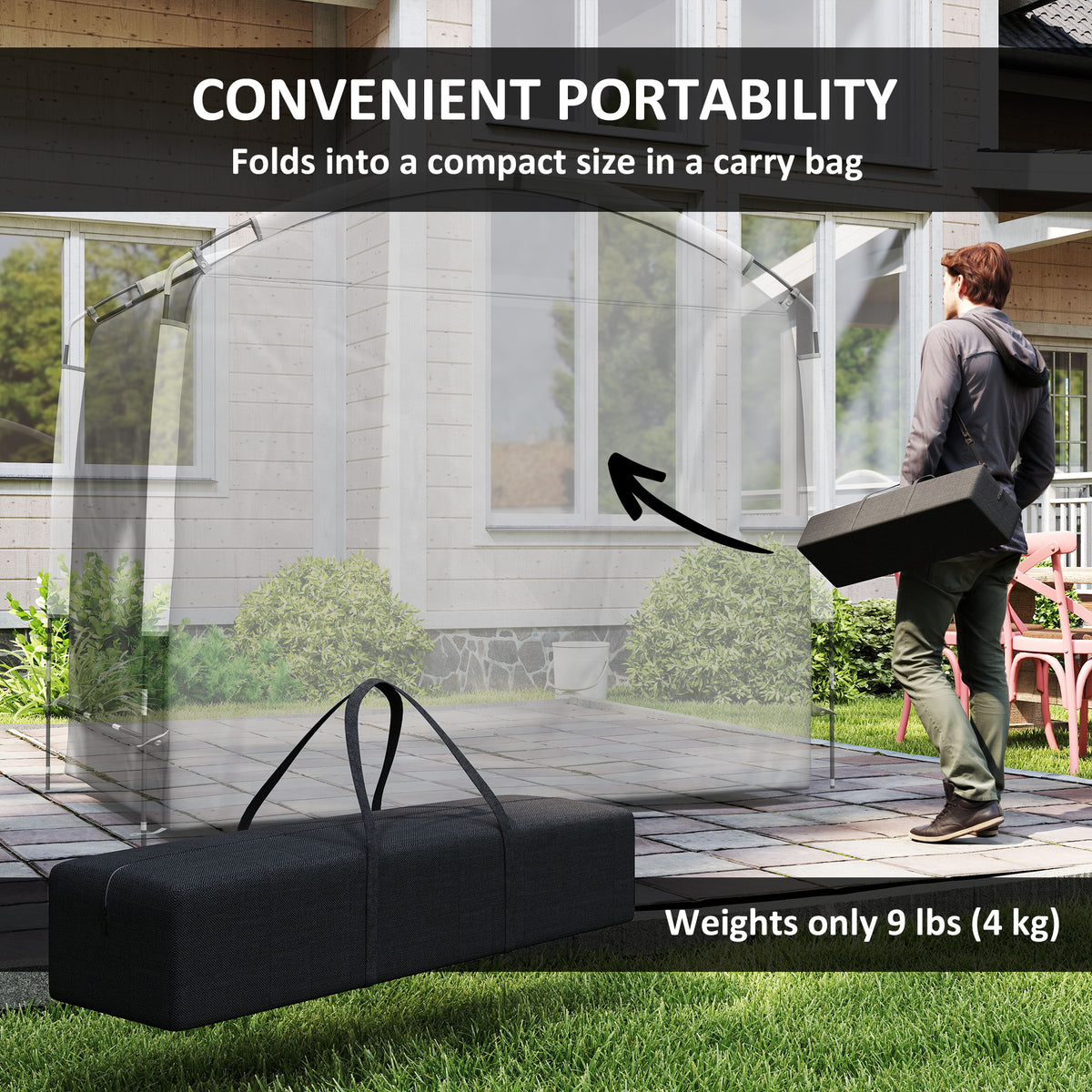 Portable Waterproof Bike Storage Shed 210D — Dark Grey