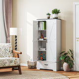 Farmhouse Pantry Cabinet with Drawer and Shelves