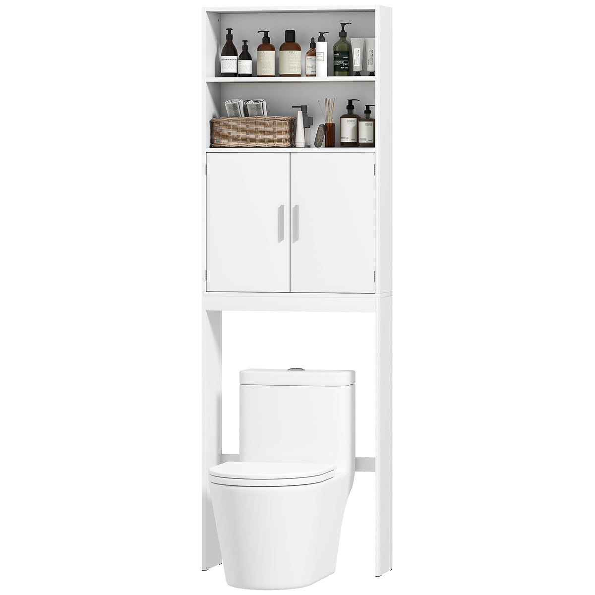 Freestanding over the toilet storage shelf 4-tier bathroom organizer
