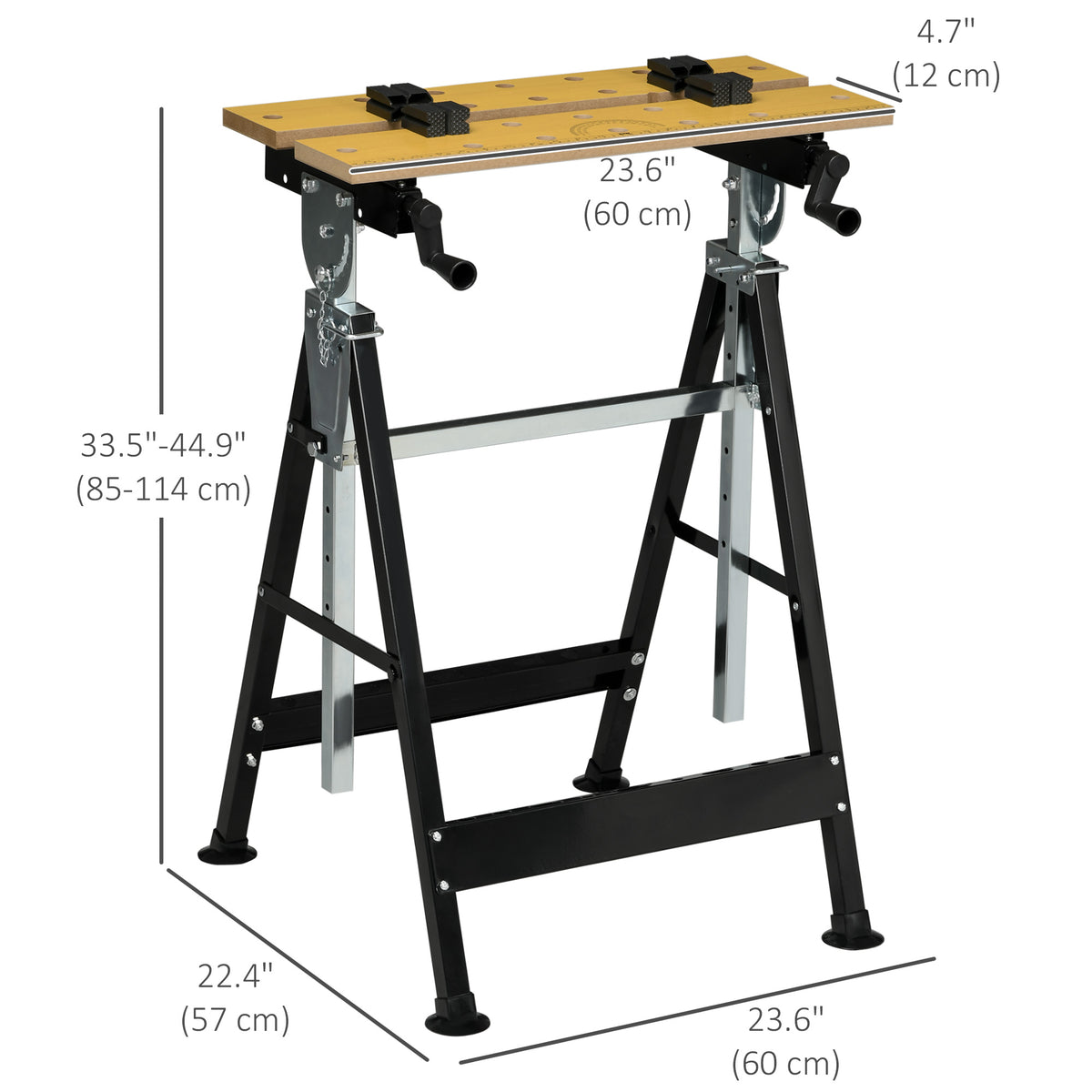 Adjustable Work Bench 6-Level Height Steel Frame