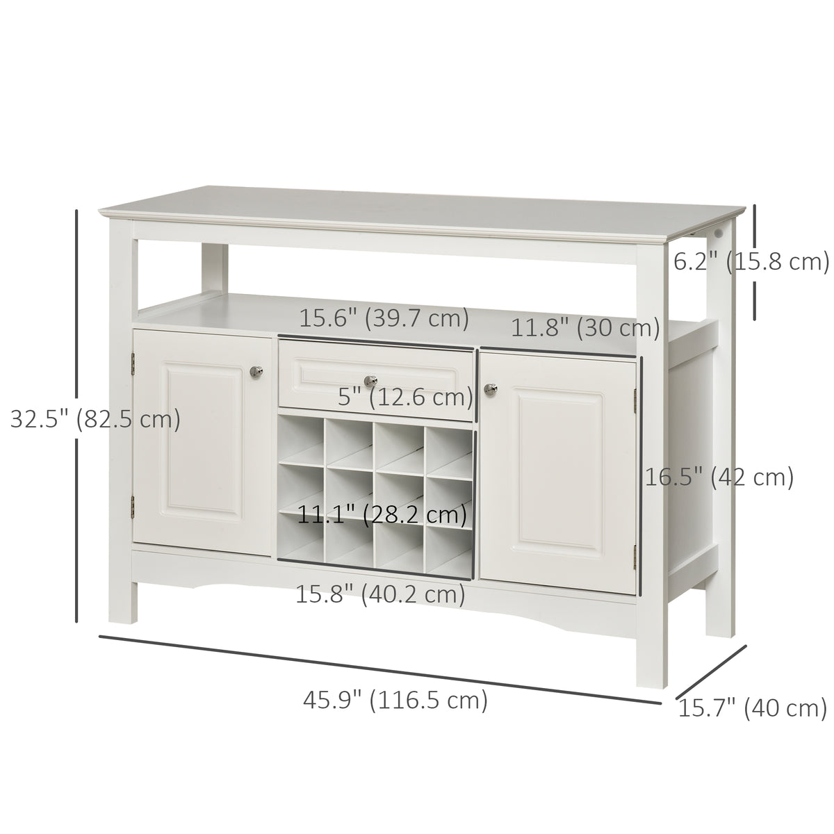 Modern kitchen buffet cabinet with wine rack