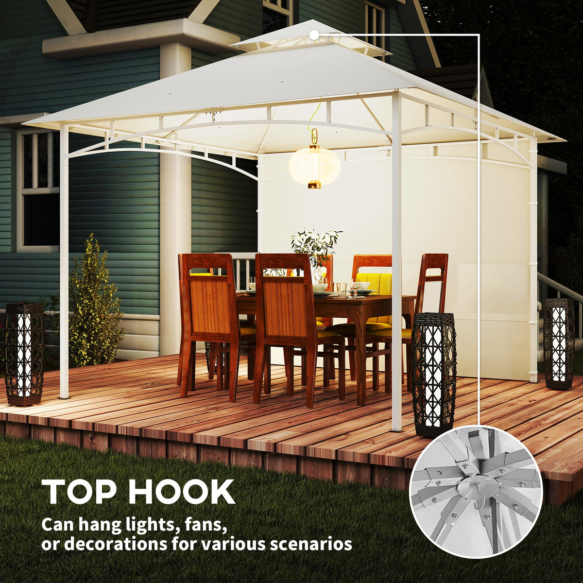 3x3m Double Roof Gazebo with Storage