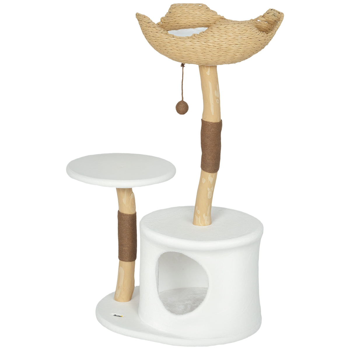 Árbol para gatos de 101 cm estabilizado con rascador de sisal