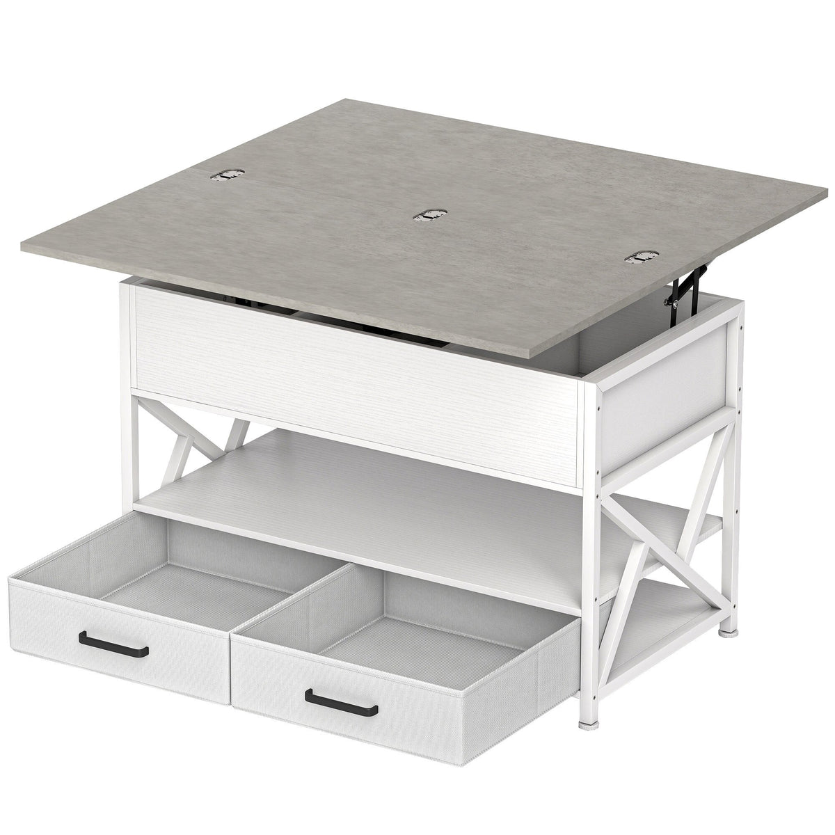 Modern lift top coffee table with storage drawers