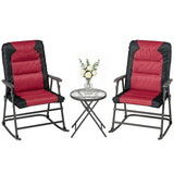 3-Piece Folding Rocking Chair Set — Grey