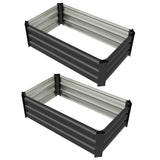 Galvanized Raised Garden Beds Set of 2 Outdoor