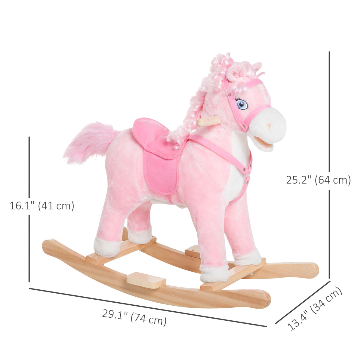 Plush Rocking Horse with Realistic Sounds