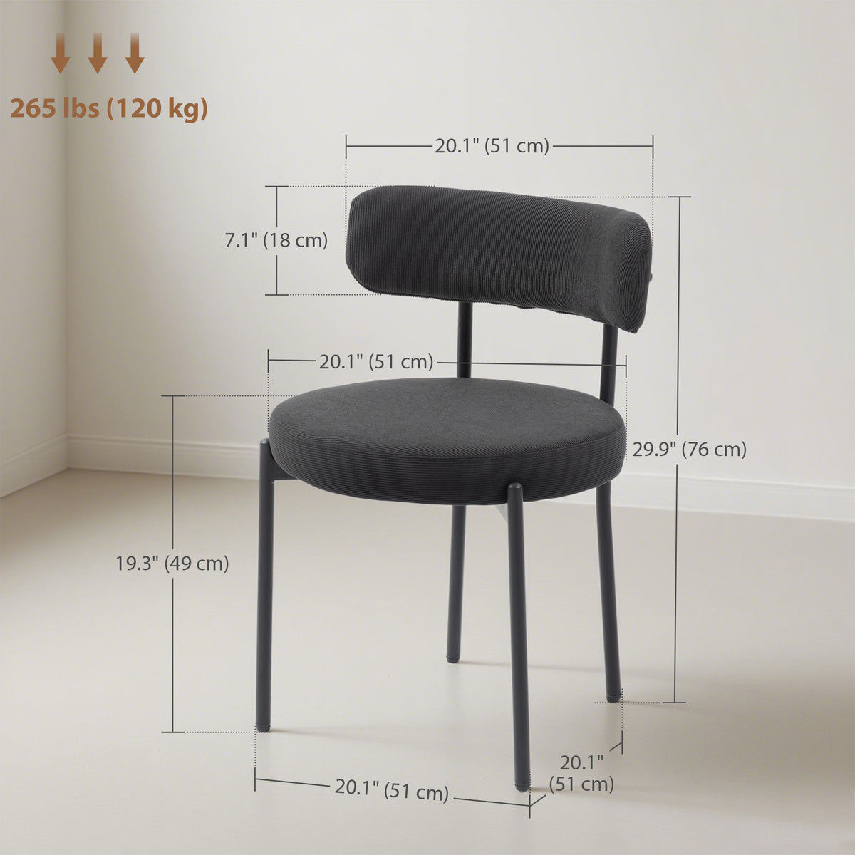 Modern Berber Fleece Dining Chairs Set of 2