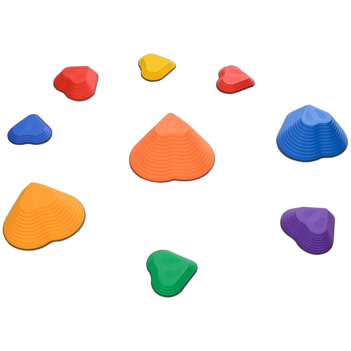 Piedras de equilibrio en forma de corazón apilables — Lote de 9