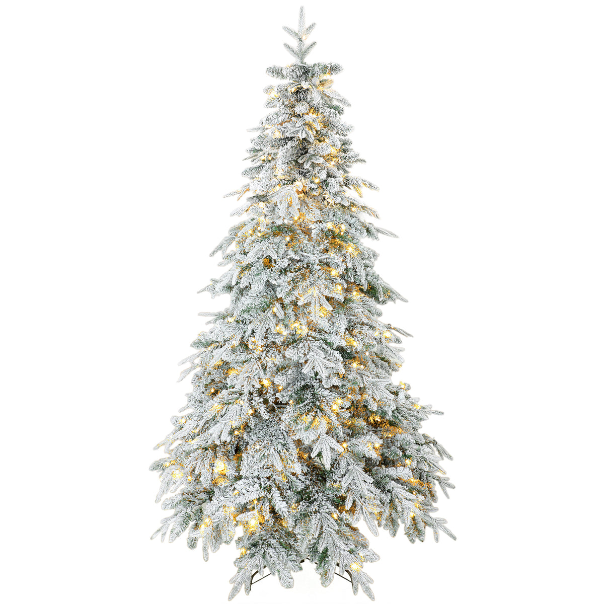 Árbol de Navidad artificial iluminado y nevado