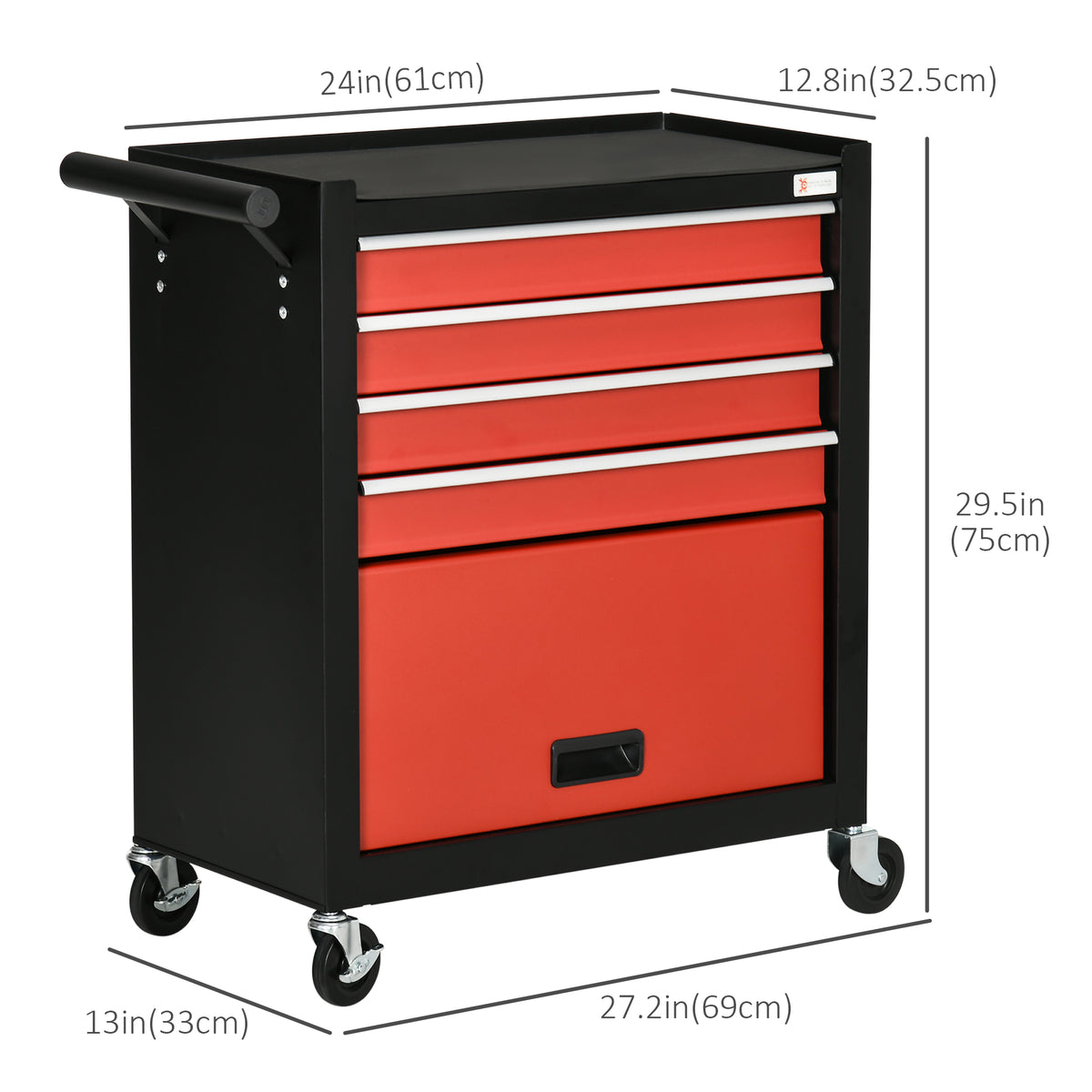 4-Drawer Rolling Tool Chest in Steel