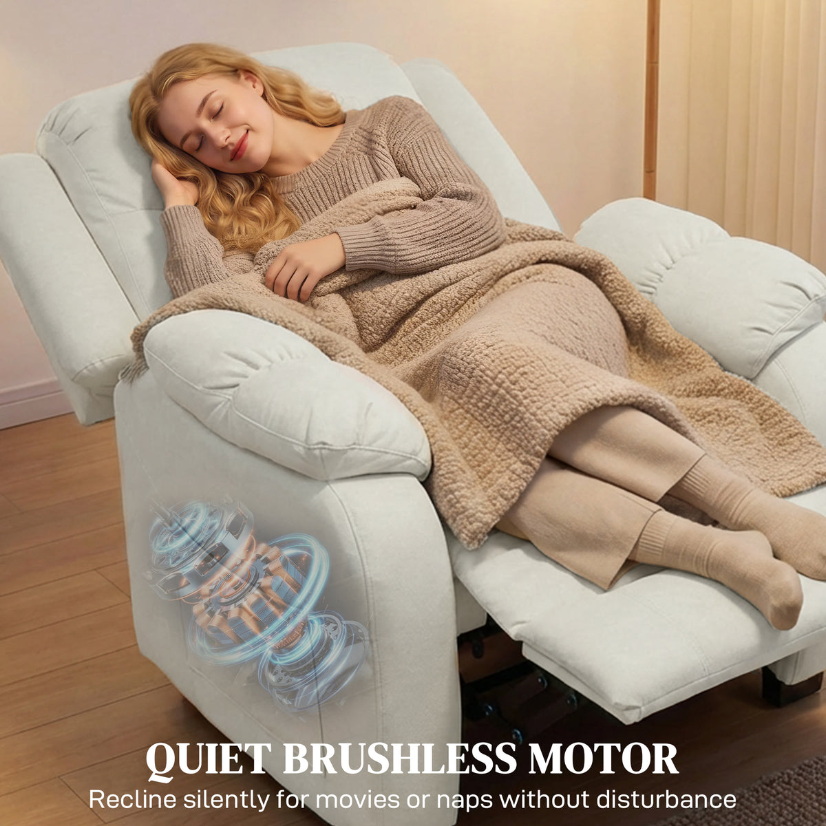 Power Massage Reclining Chair in Velvet