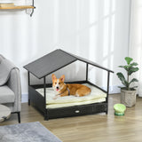 Elevated Dog House with Canopy for Medium Dogs