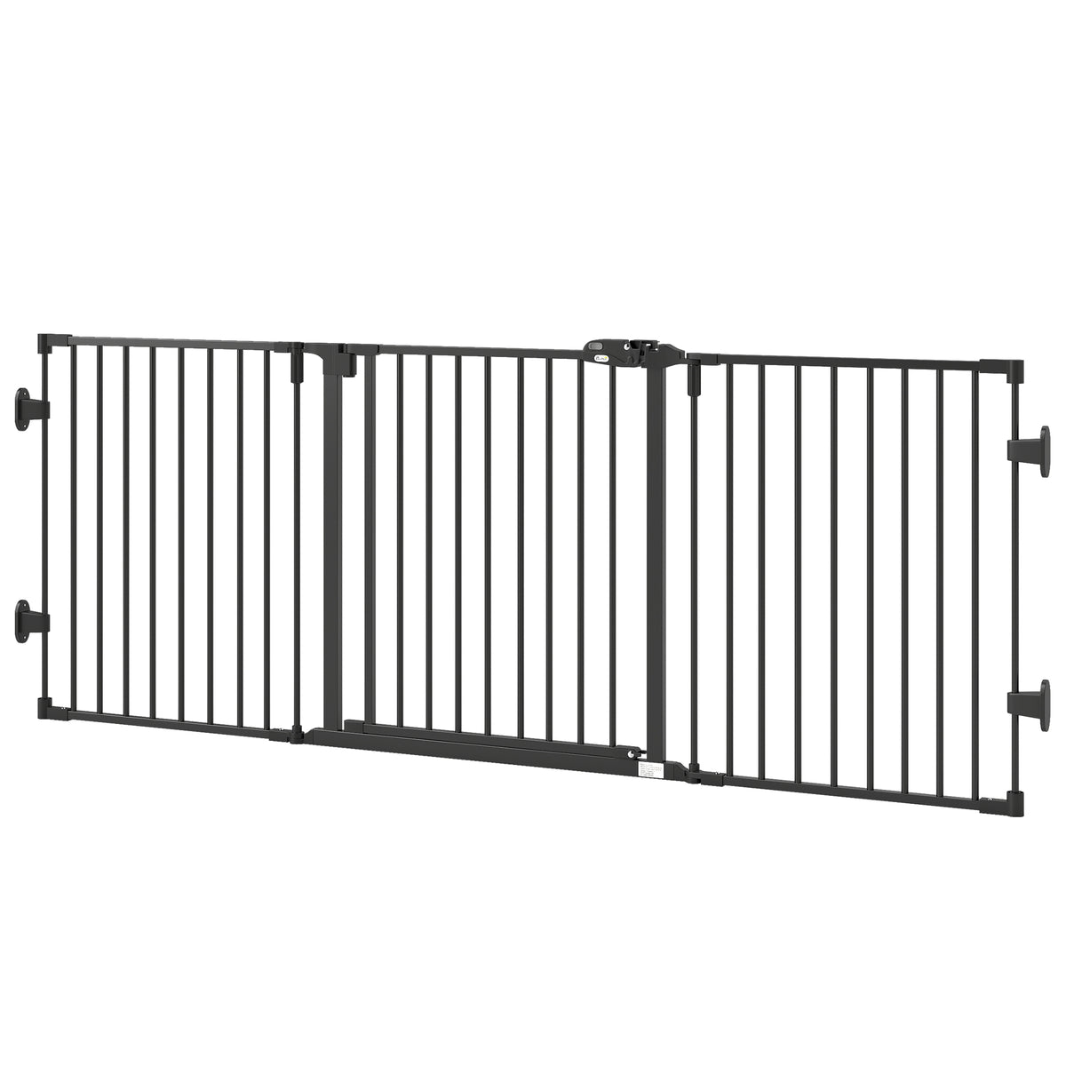 3-Panel Foldable Metal Dog Gate with Door
