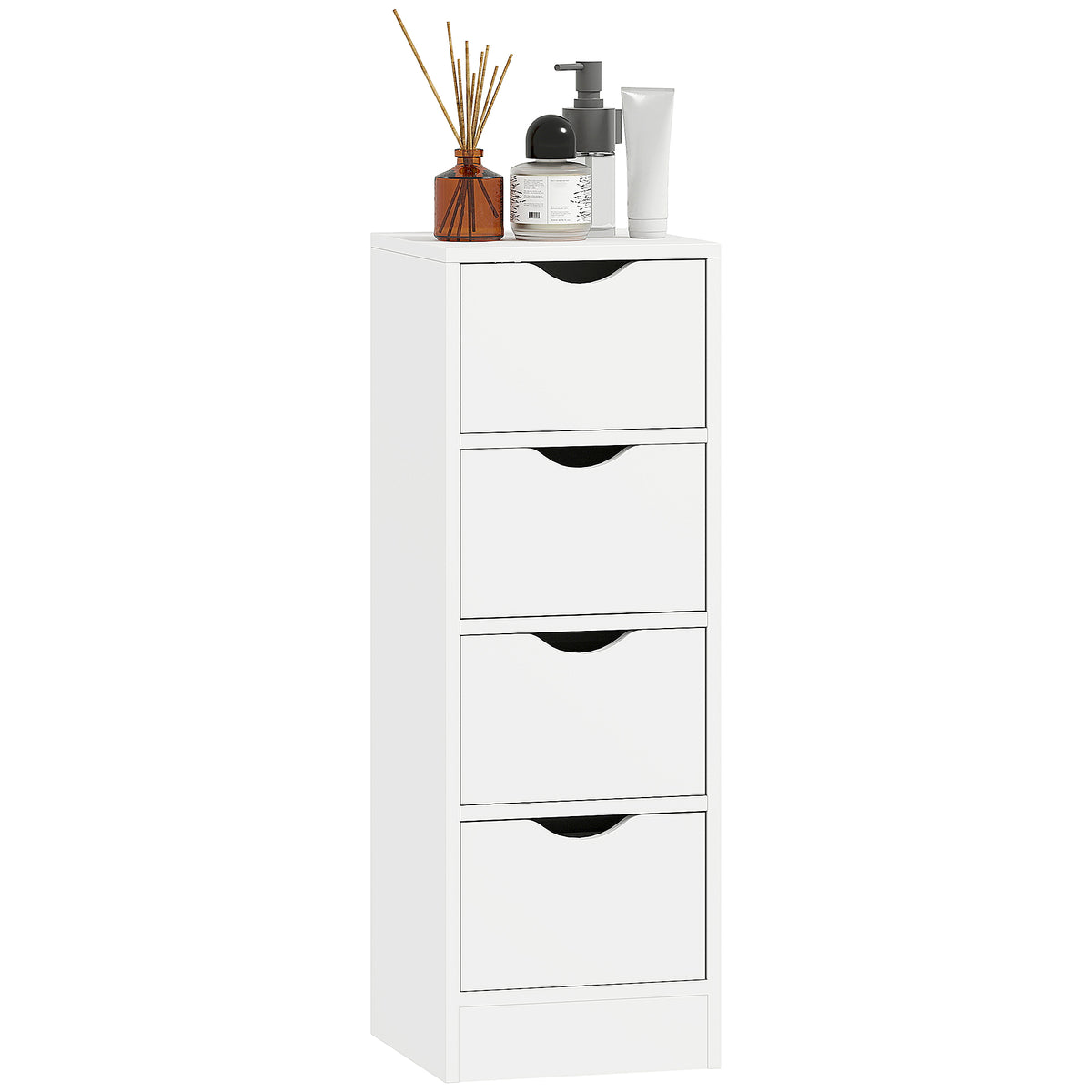 Narrow 4-drawer bathroom storage cabinet
