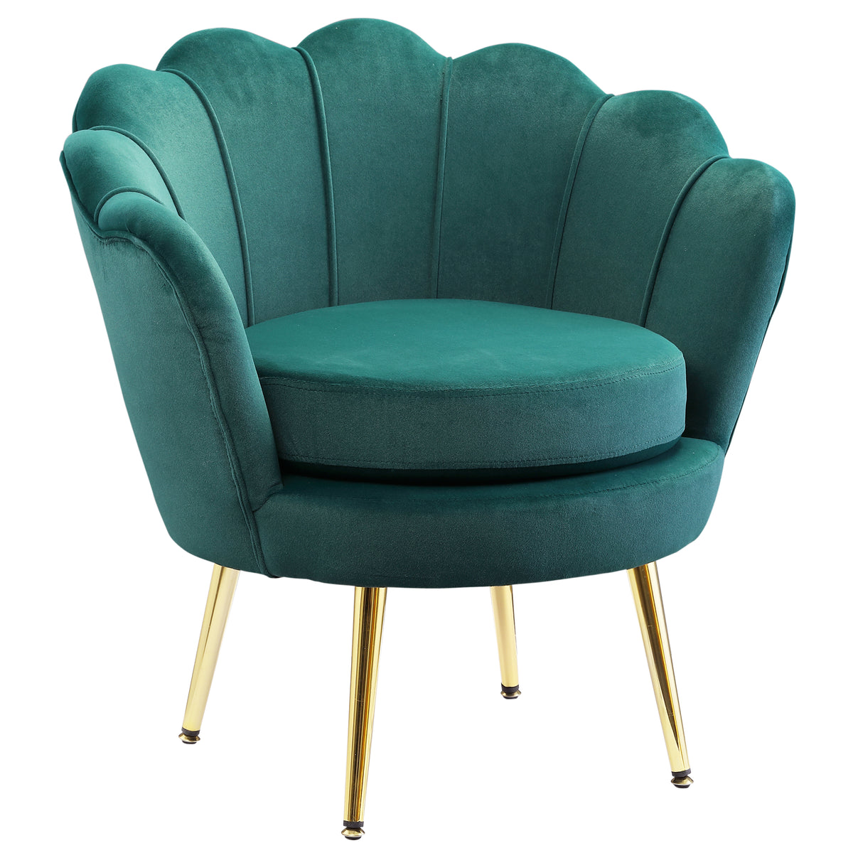 Velvet Accent Chair with Metal Legs