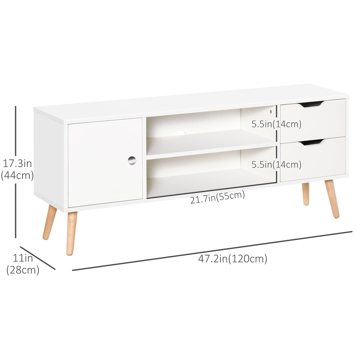 Mueble de TV estilo escandinavo para televisores de 127 cm máx.