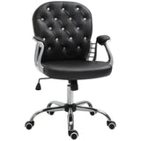 Office chair tufted synthetic leather decorative crystals