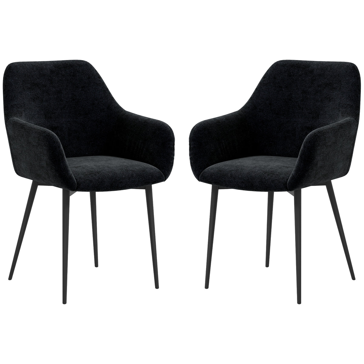 Sillas de comedor de terciopelo, lote de 2