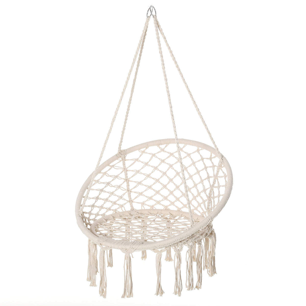 Silla hamaca colgante bohemia con flecos