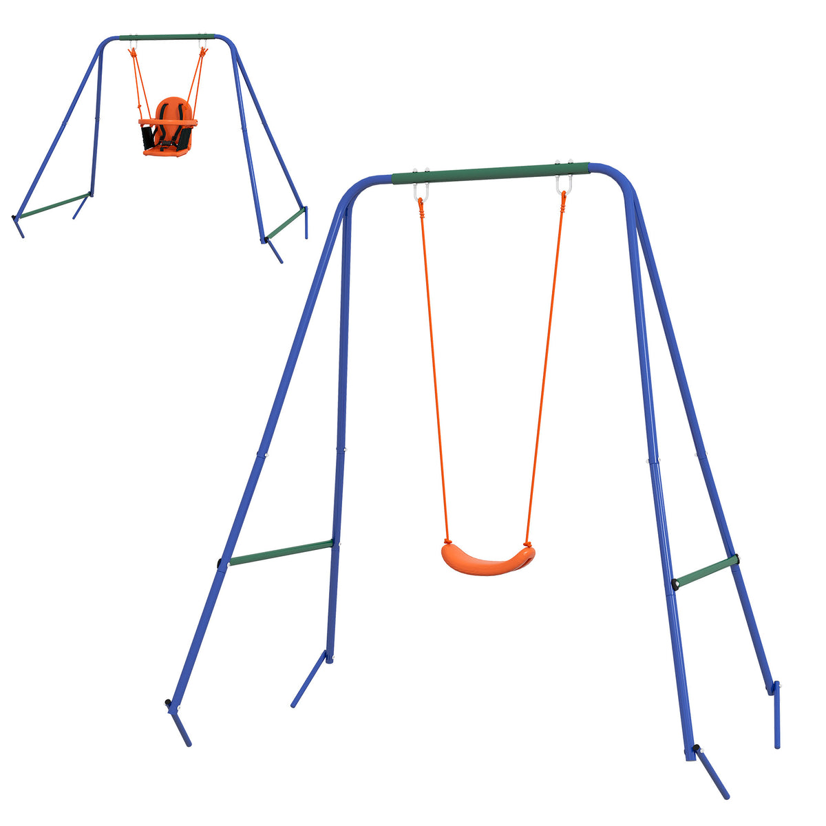 Kids outdoor swing set