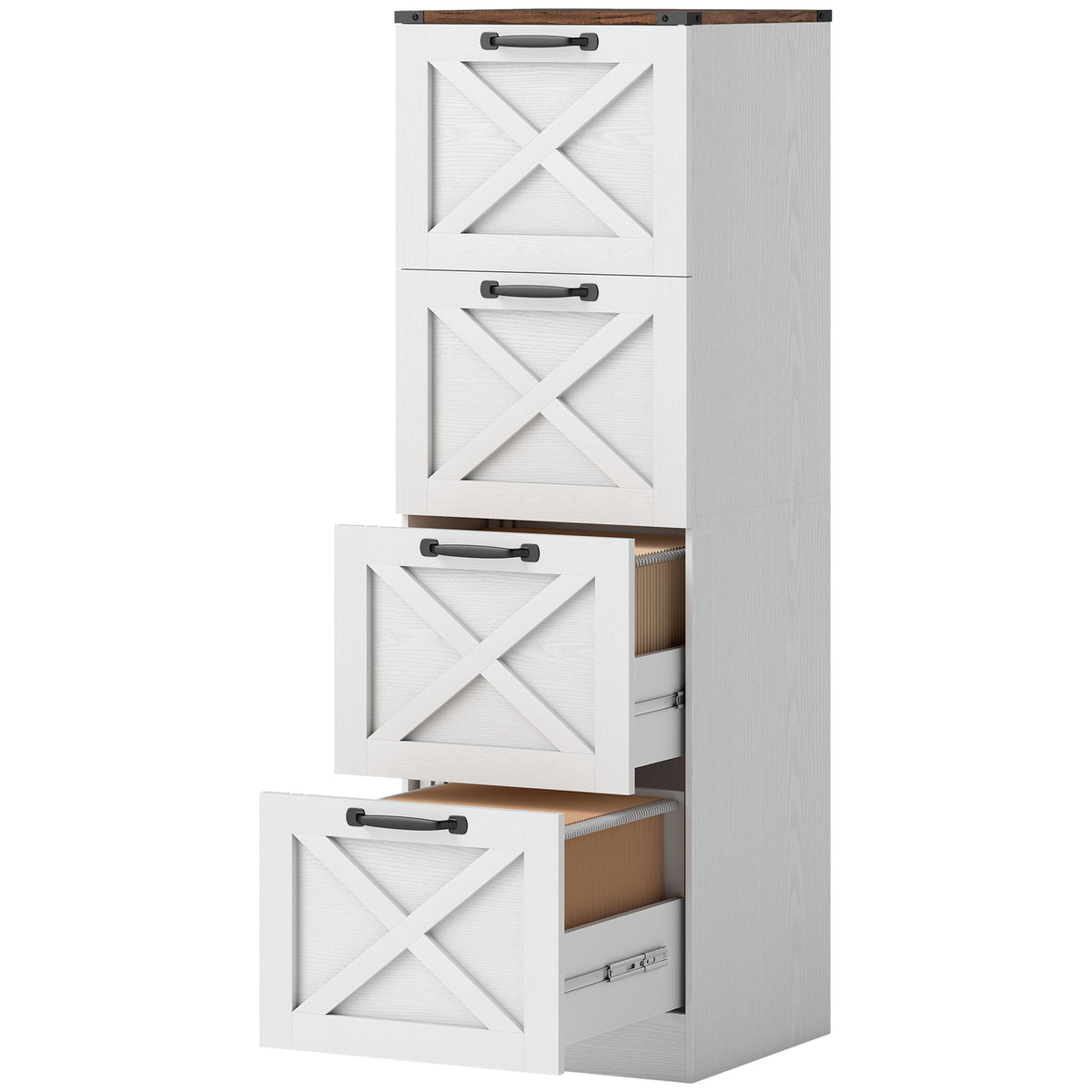3 Drawer Farmhouse Vertical Filing Cabinet