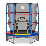 Springless Kids Trampoline with Enclosure Net — multicolour