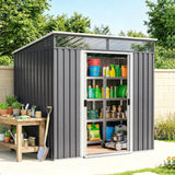 Garden Storage Shed 2 m² Galvanised Steel Sliding Doors