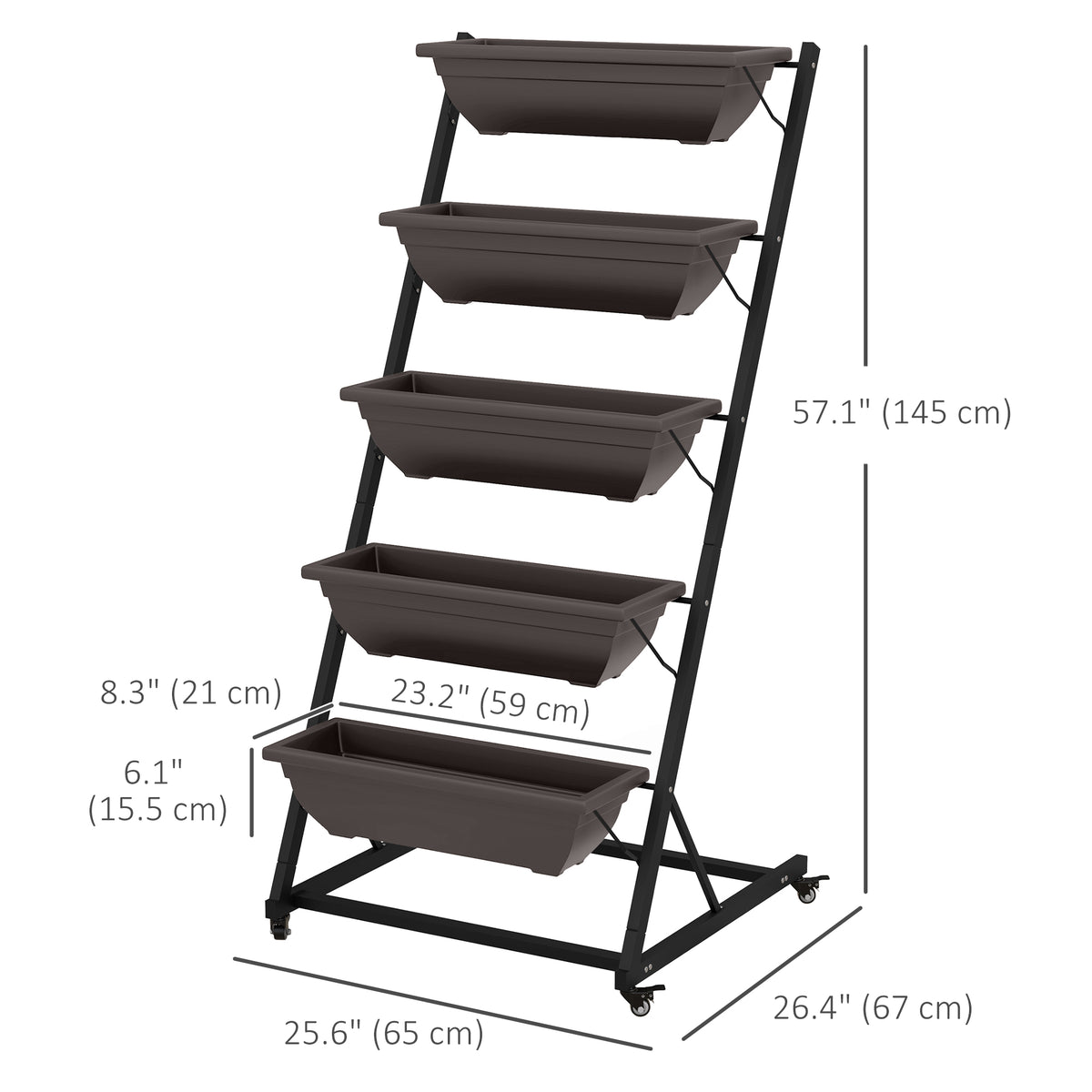 5-Tier Vertical Garden Planter with Wheels