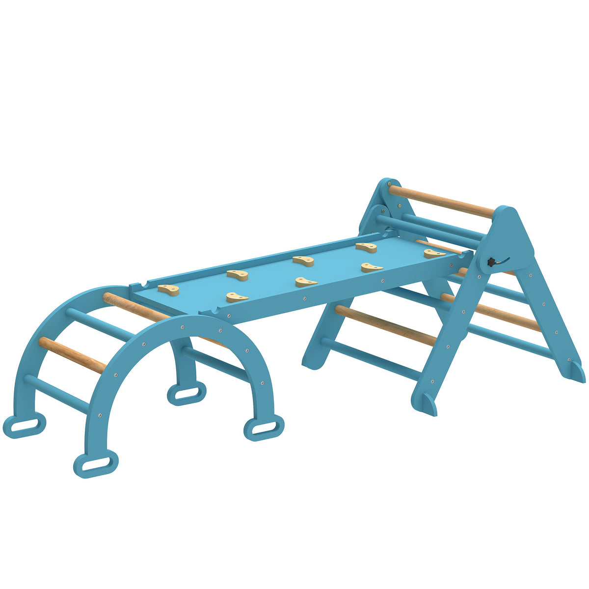 7-in-1 Foldable Wooden Pikler Triangle Set