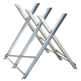 Heavy duty folding steel sawhorse