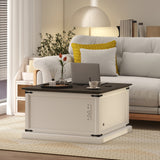 Lift-Top Coffee Table with Charging Station and Hidden Storage