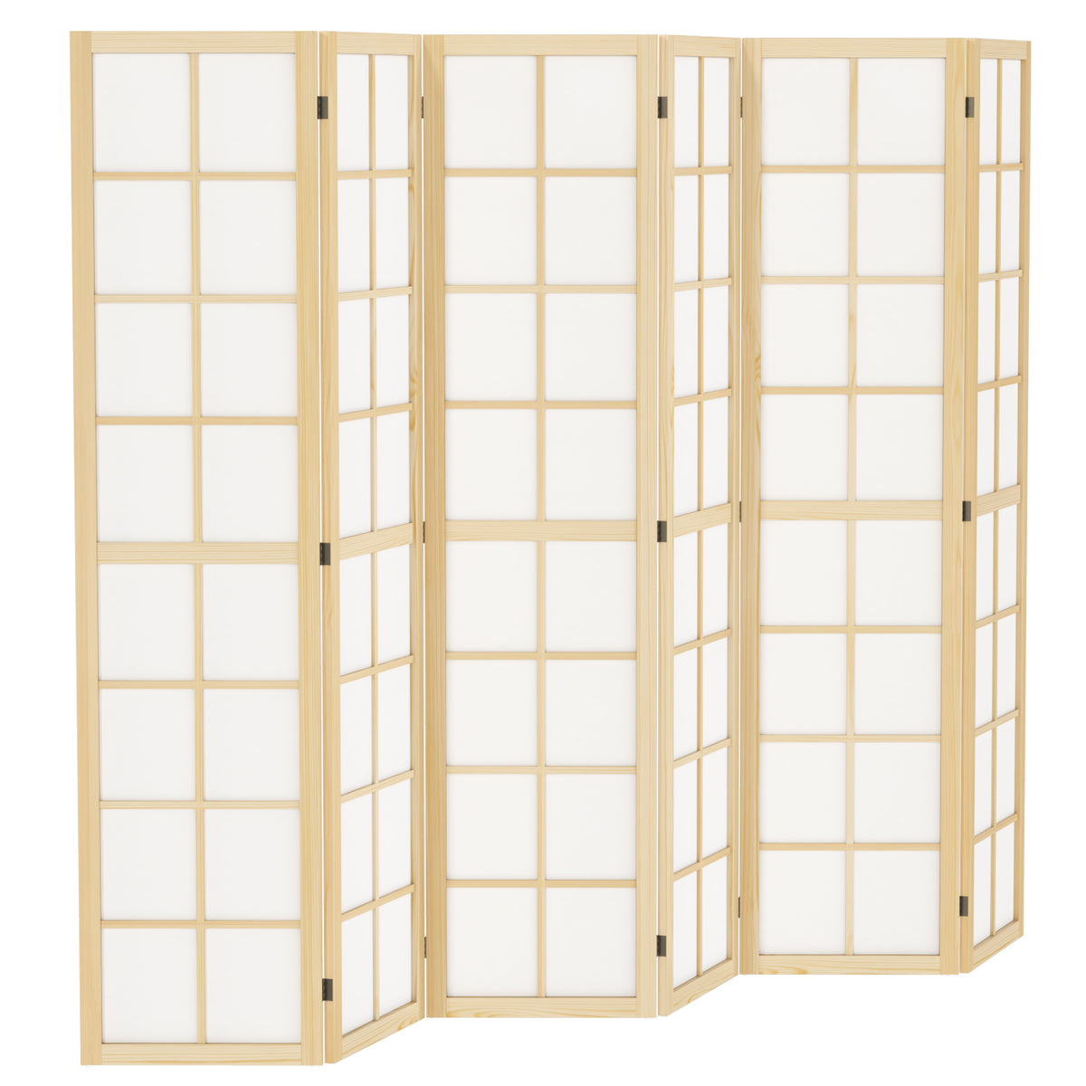 Biombo plegable de 4 paneles de madera de pino