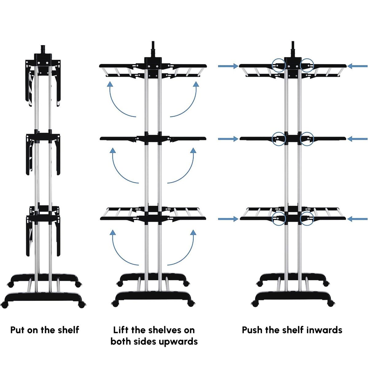 Foldable Clothes Drying Rack 4-Tier with Wings