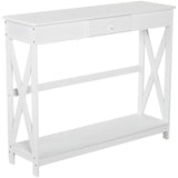 Console table X-design with drawer 99 cm