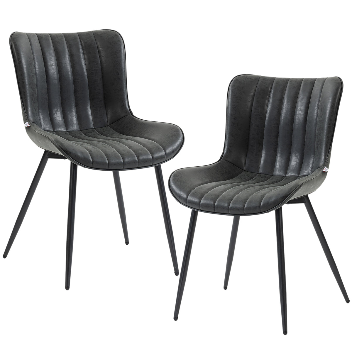 Juego de 2 sillas de comedor — marrón