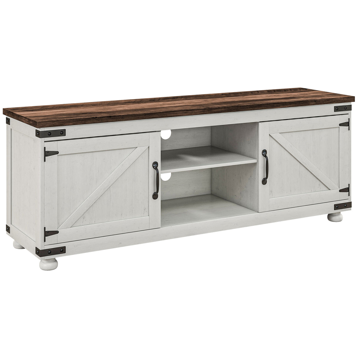Farmhouse TV stand barn doors for 165 cm (165 cm) TV