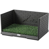 Dog grass pad with high walls