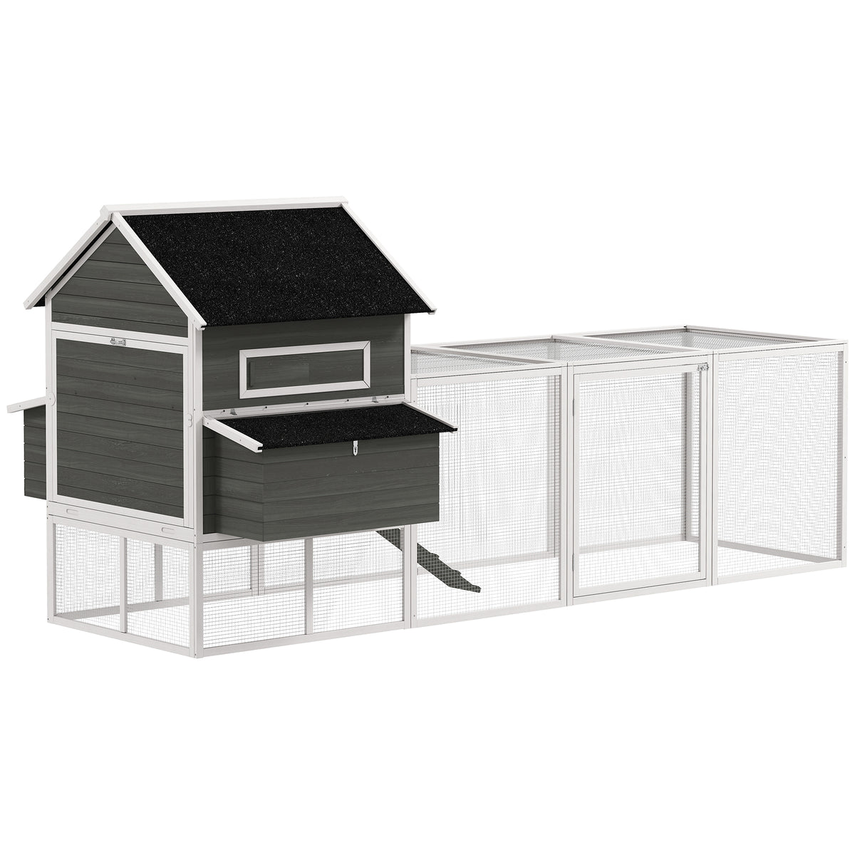 Wooden Chicken Coop with Run and Nesting Box