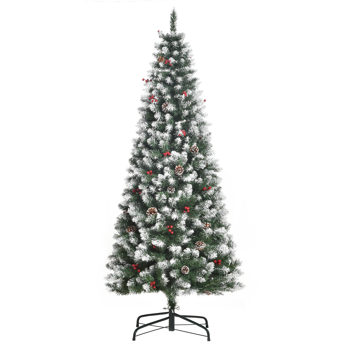 Flocked pencil artificial Christmas tree