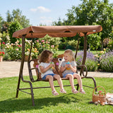 Columpio doble para niños con toldo ajustable
