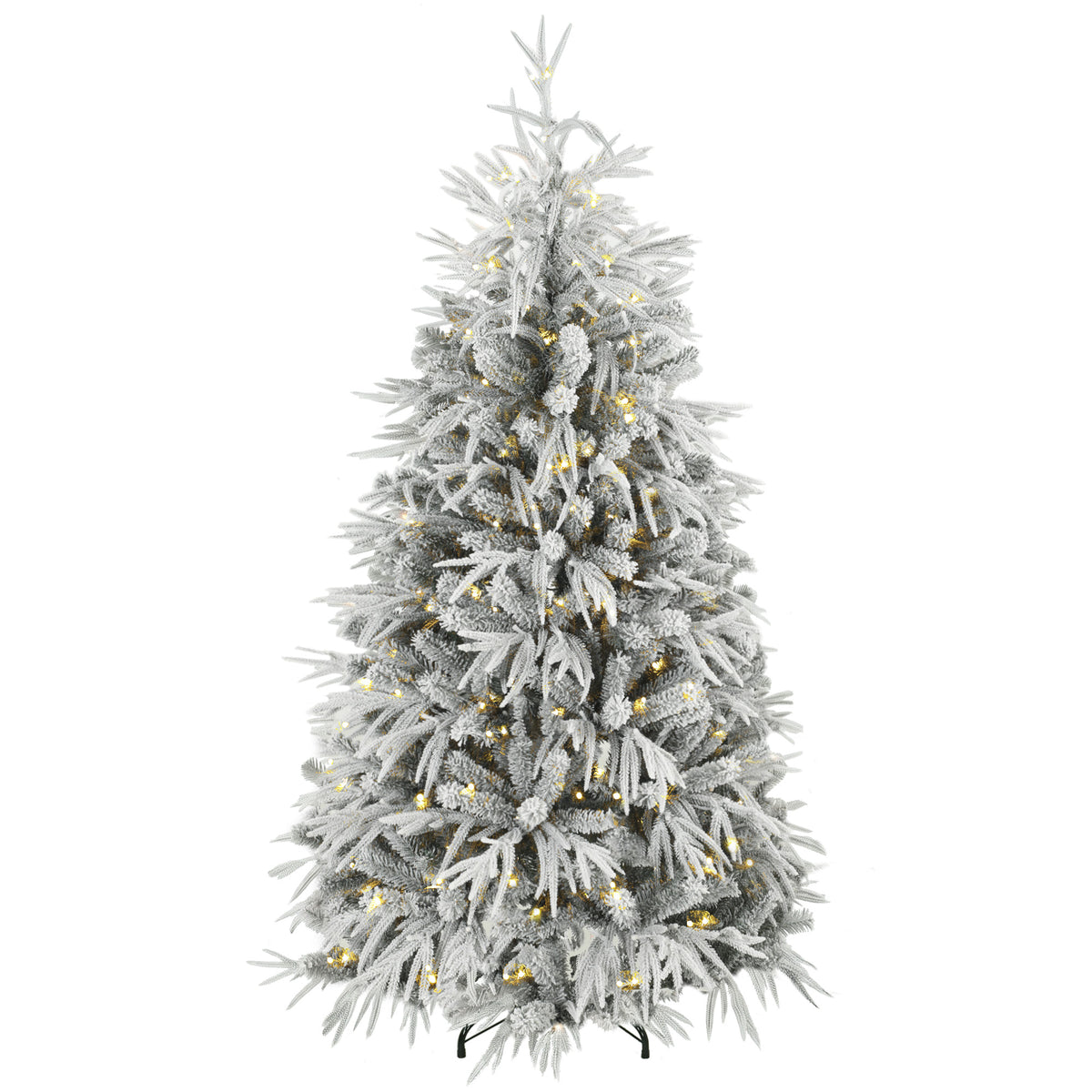 Pre-lit flocked artificial Christmas tree