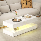 Coffee Table with Adjustable RGB LED Lighting