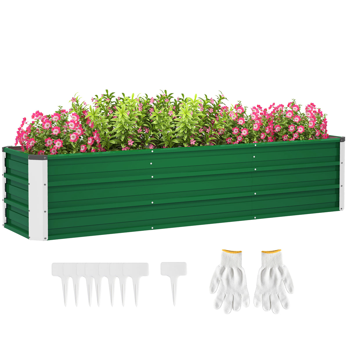 Galvanized Steel Raised Garden Bed 3-Section Planter