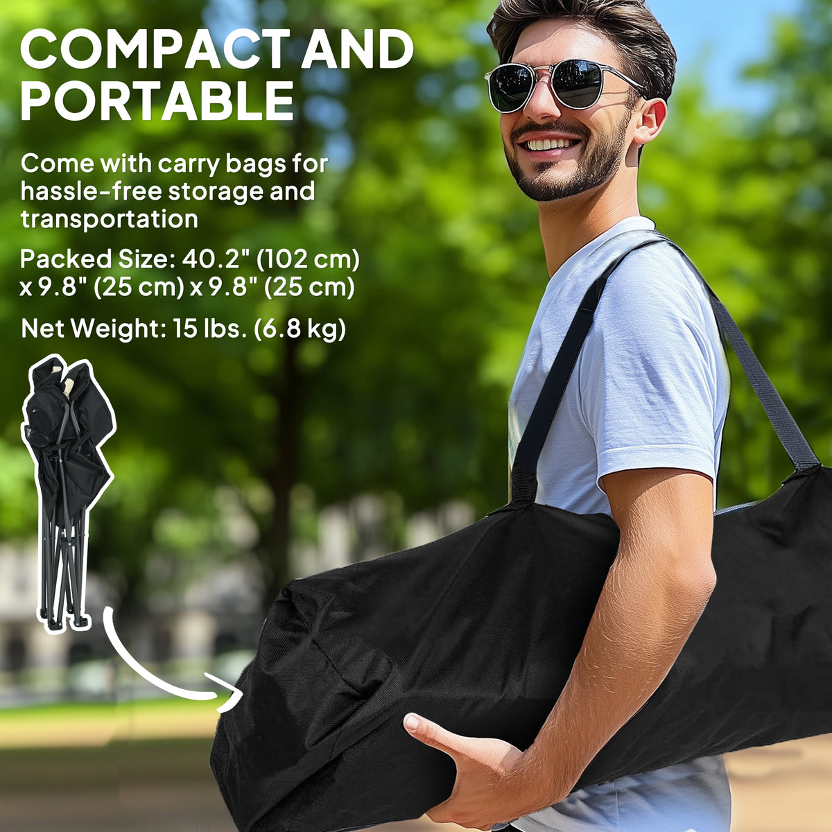 High Back Folding Camping Chairs with Cup Holder