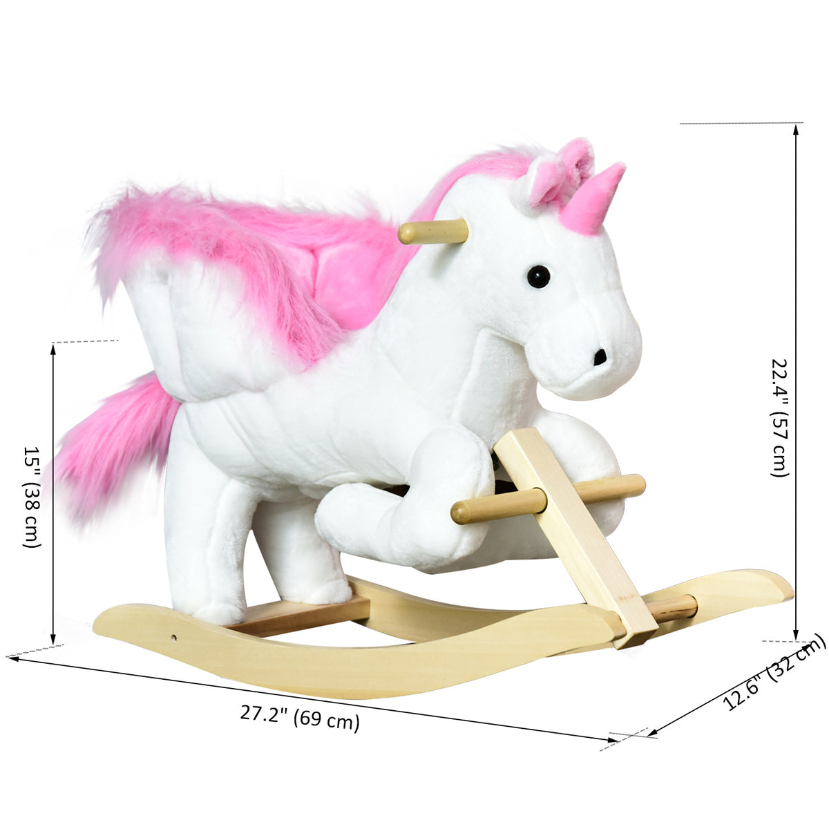 Baby rocking horse plush animal with sounds