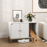 Mueble elegante para ocultar la caja de arena del gato, con patas altas