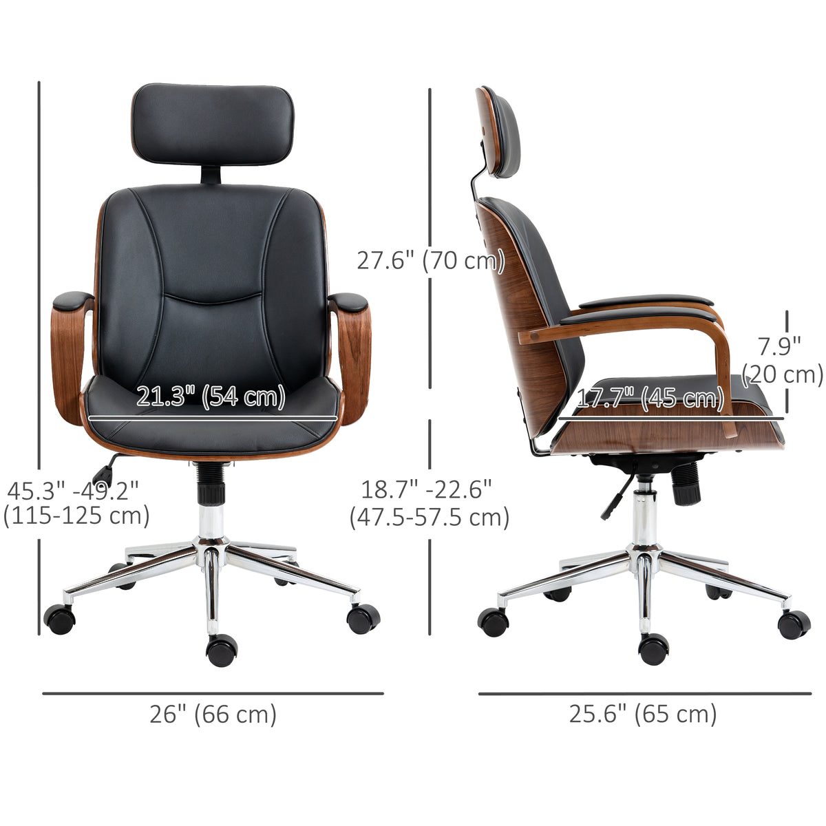Silla de oficina ergonómica de cuero sintético
