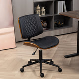 Silla de oficina sin reposabrazos de cuero sintético