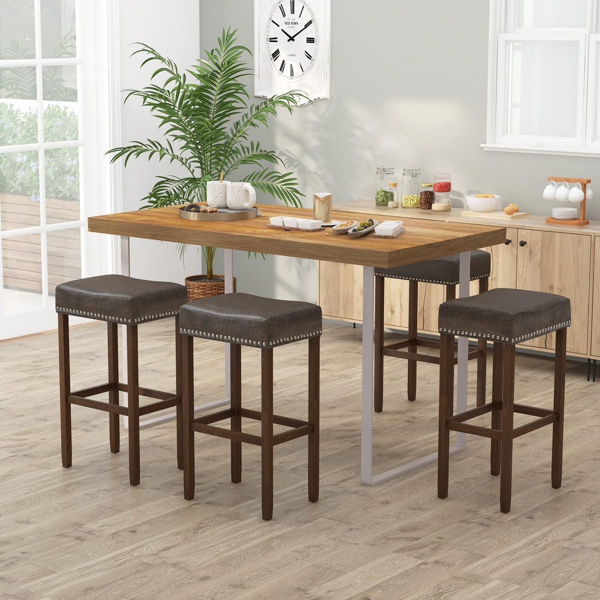 Tabouret de bar rembourré — Lot de 2